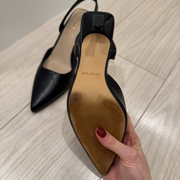 ALDO Genuine Leather Black Heels - Picture 8 of 9
